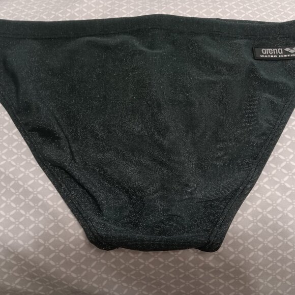 NWOT VINTAGE ARENA SWIM BRIEF, BLACK SPARKLE, SIZE XL, (Asian 100 cm) - Picture 2 of 9